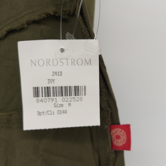 XCVI Wearables Khaki Cropped Cotton Spandex Bohemian Wide Leg Pants - Picture 5 of 8